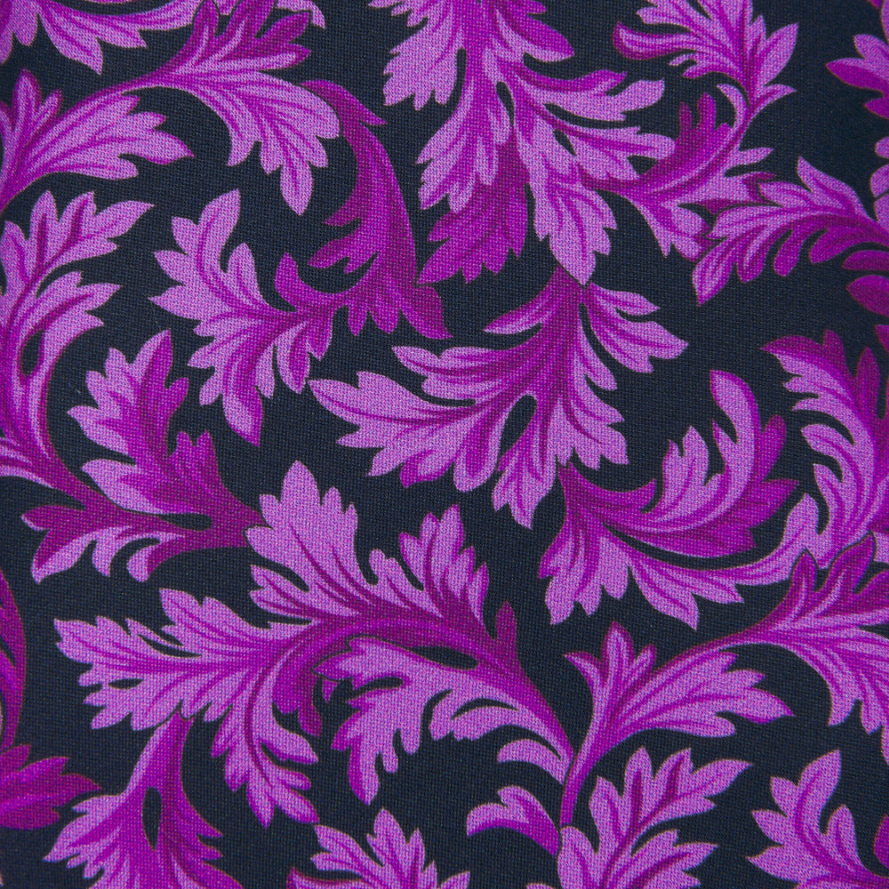 Blue and Purple Leaves Symphony Duchesse Silk Tie