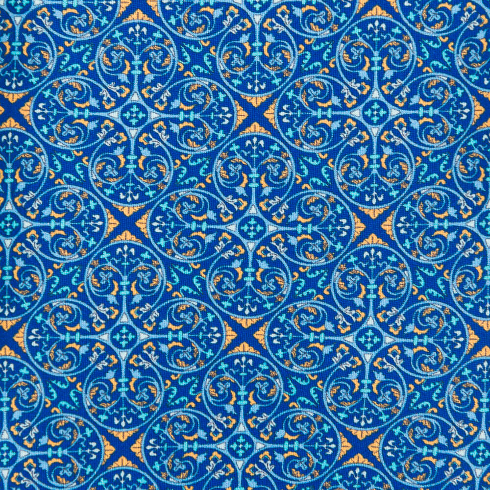 Blue Duomo of Milan Duchesse Silk Tie