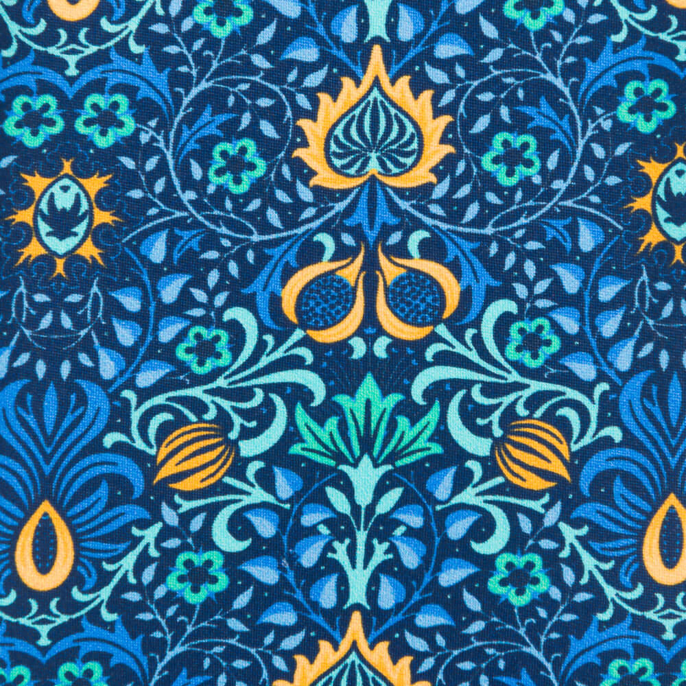 Blue Medieval Forest Duchesse Silk Tie